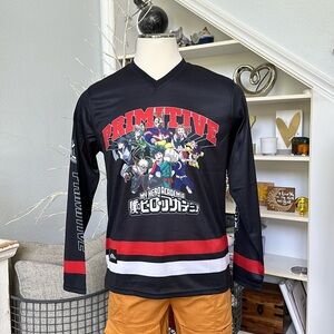 Primitive x My Hero Academia Black Hockey Jersey NWT